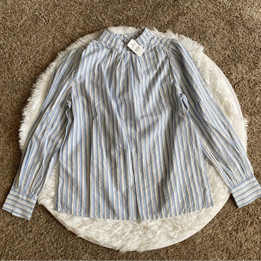 Loft Striped Top New Womens Size Small‎ Blue White